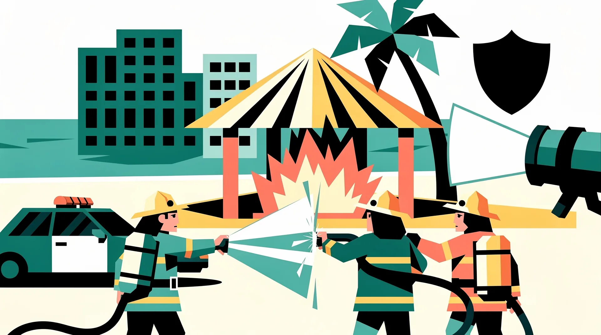 Bomberos de Cancún controlan incendio en palapa de Zona Hotelera